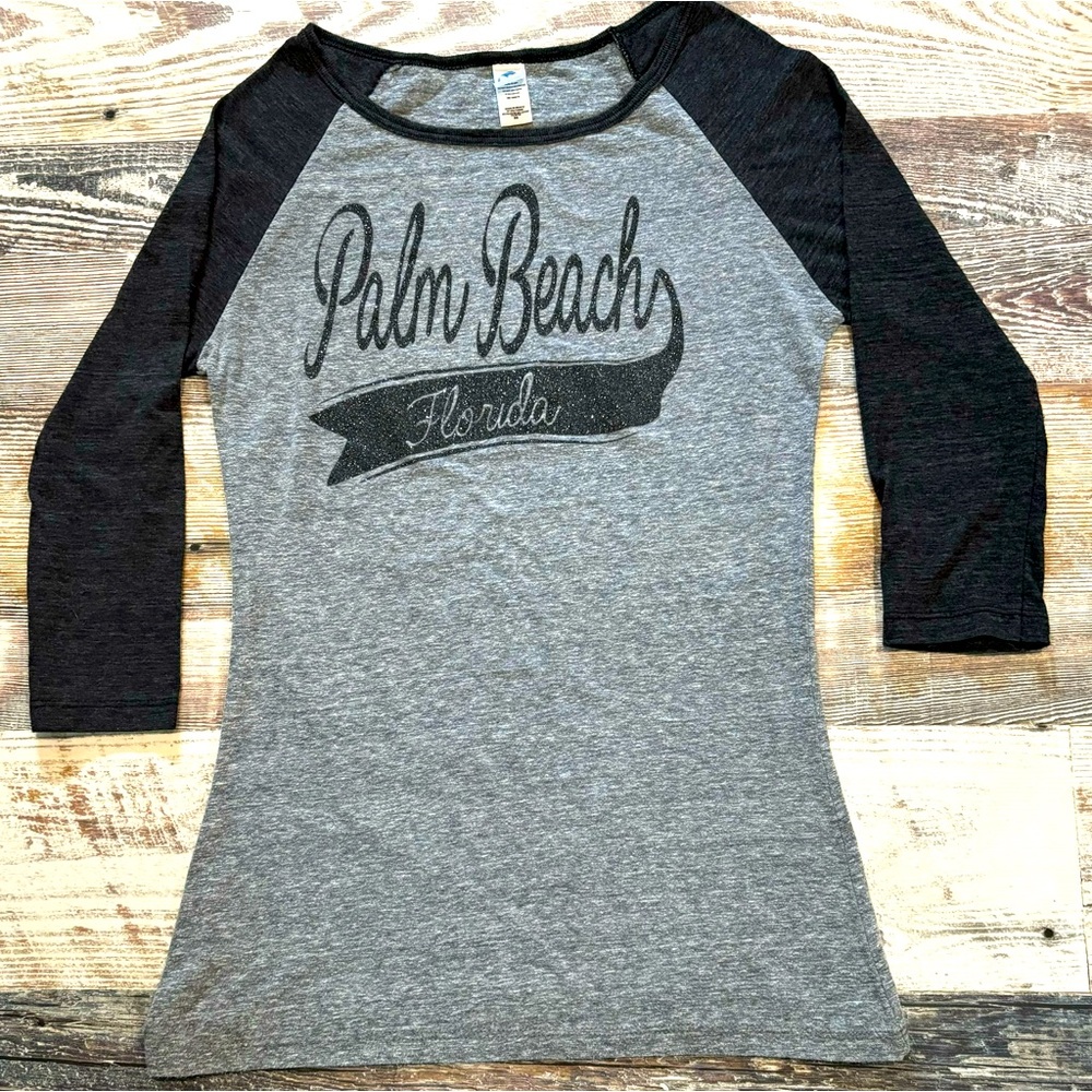 Women’s Med., 3/4 Sleeve Grey, Black Palm Beach Shirt